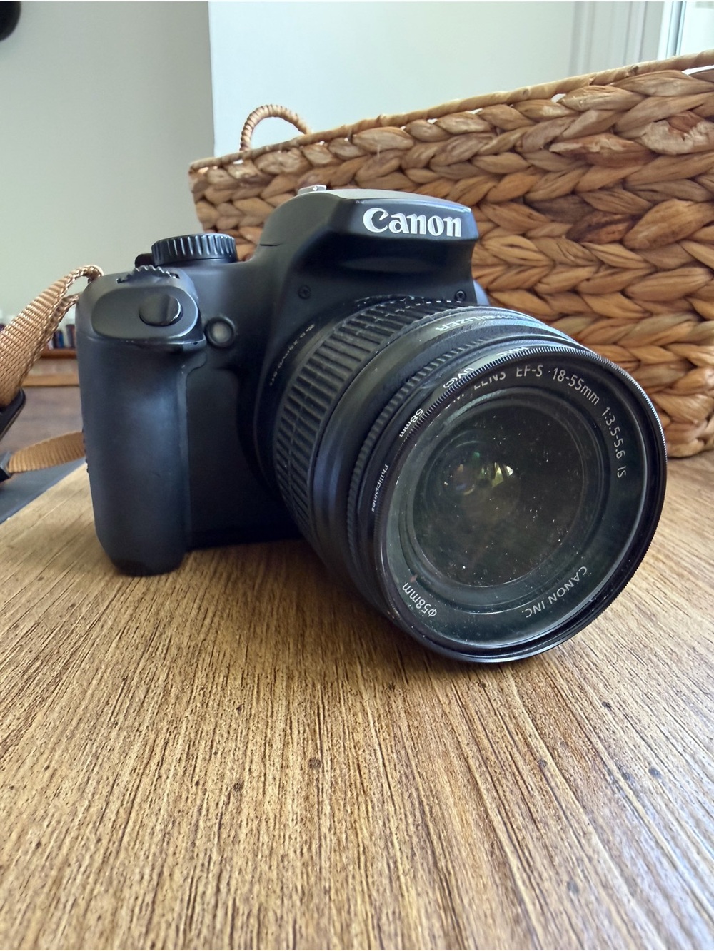 Canon Black DSLR Camera with 18-55mm Lens and Black Strap